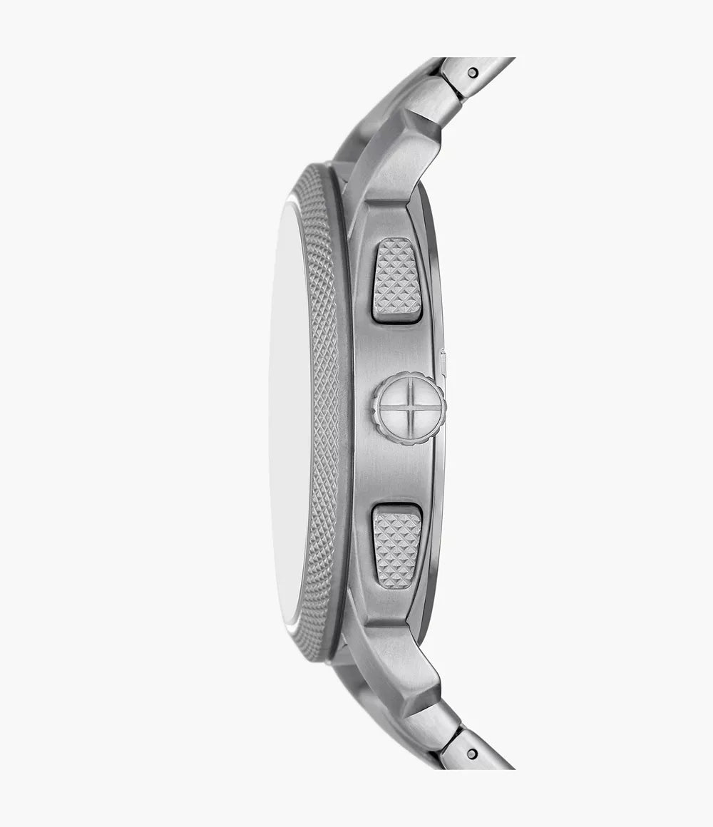 Fossil Machine Mens Silver Stainless Steel Strap Watch-FS6095