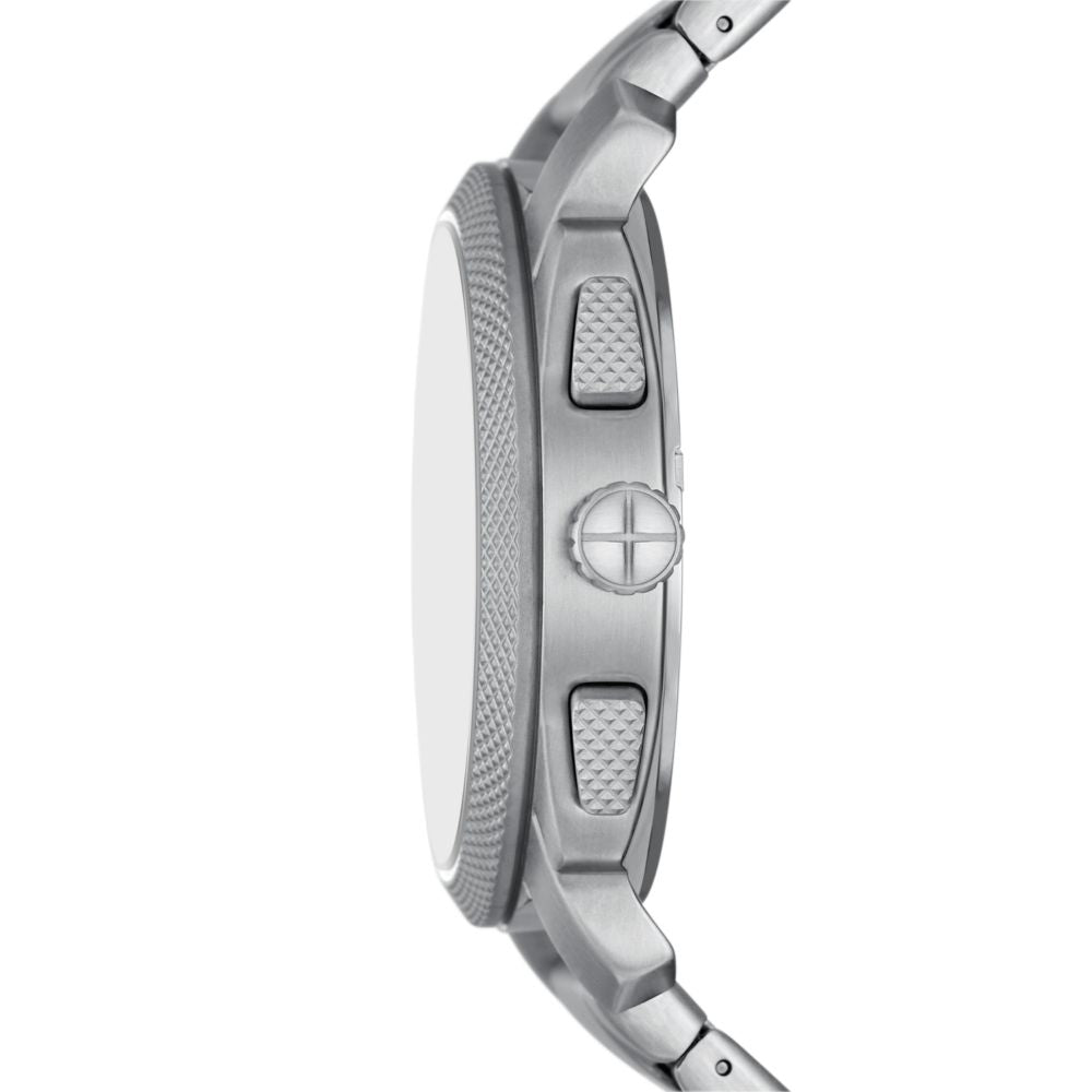 Fossil Machine Mens Silver Stainless Steel Strap Watch-FS6096