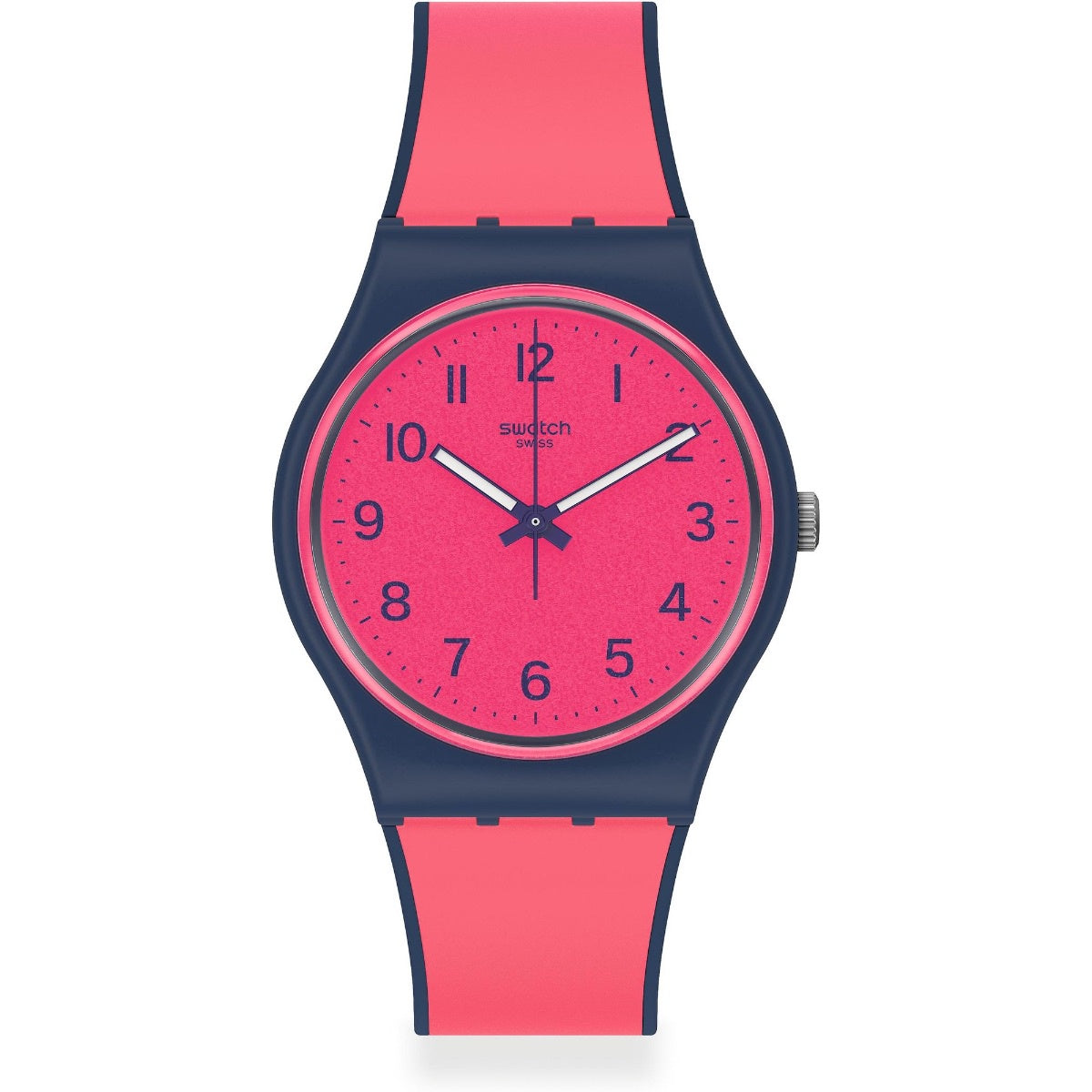 Swatch-Pink Gum Pink Unisex Rubber Watch-GN264