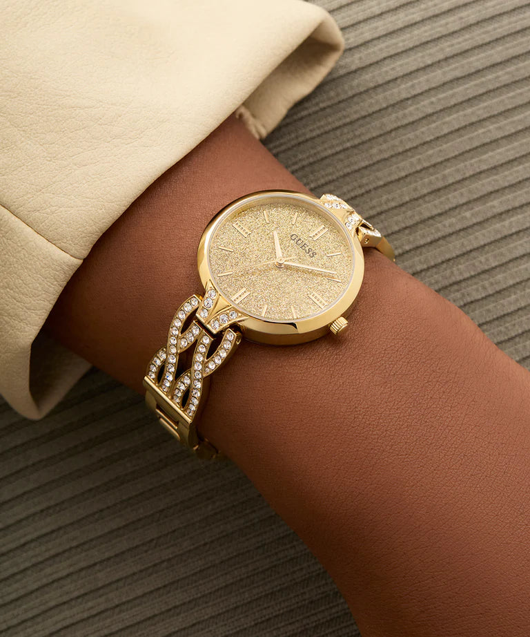 Guess Ladies Gold Tone Analog Watch