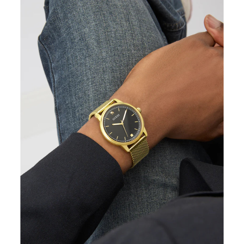 Guess Stainless steel Gold Men Watch-GW0974G2