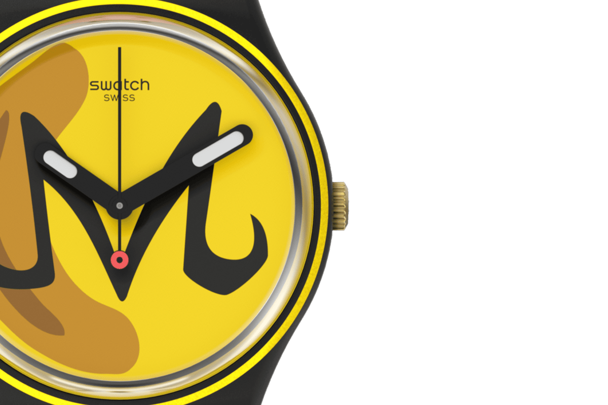 Swatch Rubber Yellow Unisex Watch-GZ358