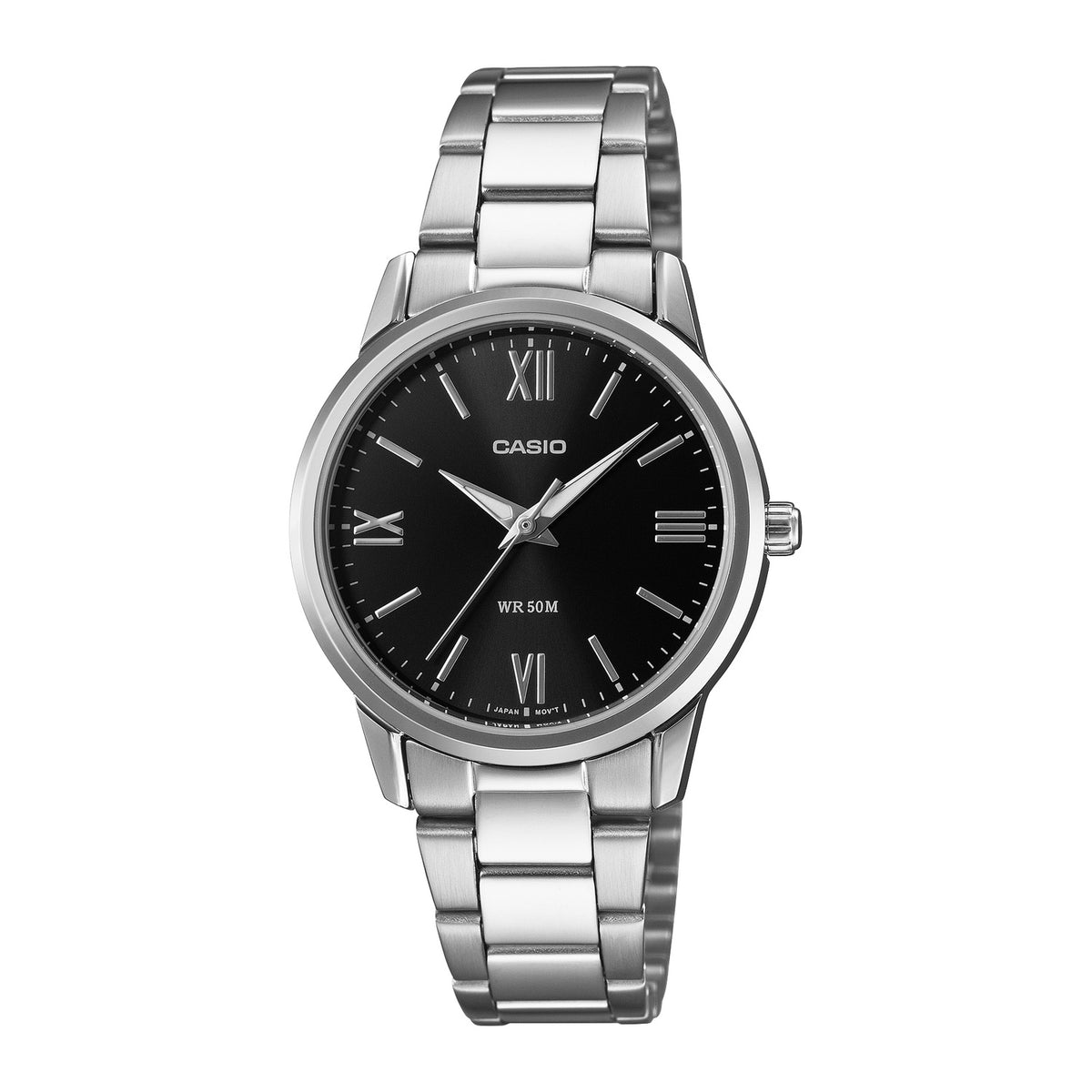 Casio LTP-1303DD-1AVDF - Ladies' Analog Watch-Minimalist Silver & Black