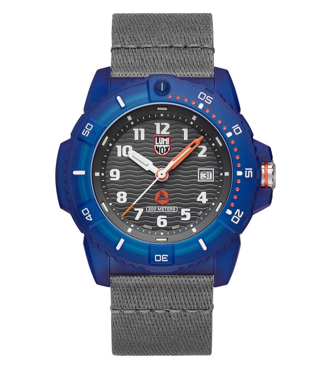 Luminox Mens Grey Analogue Rubber Strap Watch