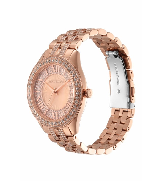 Michael Kors Harlowe Women Rose Gold Stainless Steel Watch-MK4710