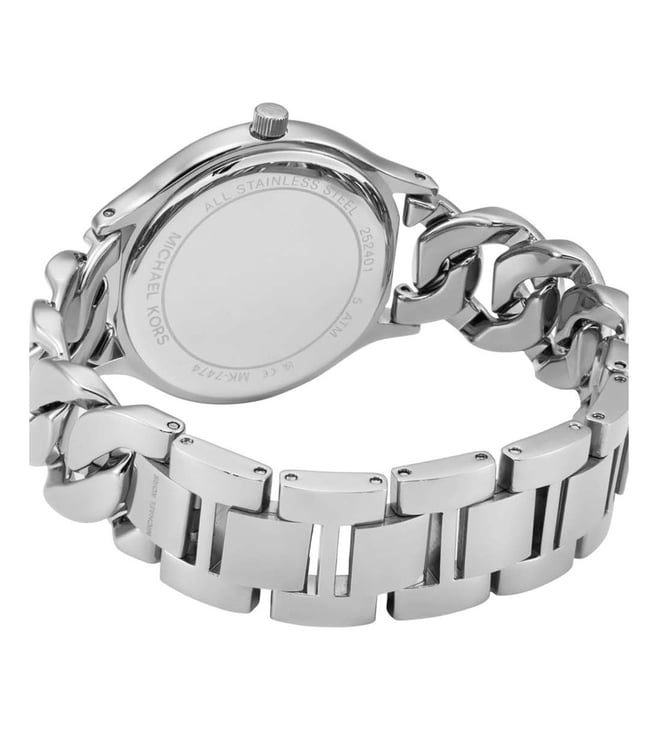 Michael Kors Runway Womens Silver Stainless Steel Watch-MK7474