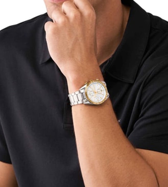 Michael Kors Accelerator Mens Silver Stainless steel Watch-MK9112