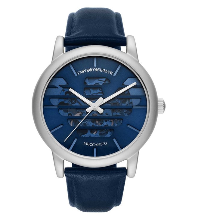 Armani Luigi Mens Blue Leather Watch-AR60030