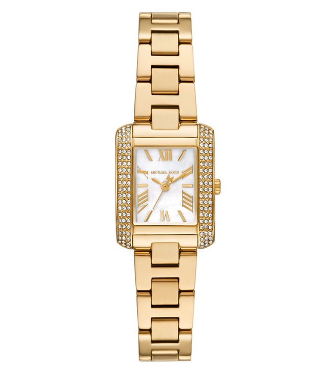 Michael Kors Emery Womens Gold Stainless Steel Strap Watch-MK4867
