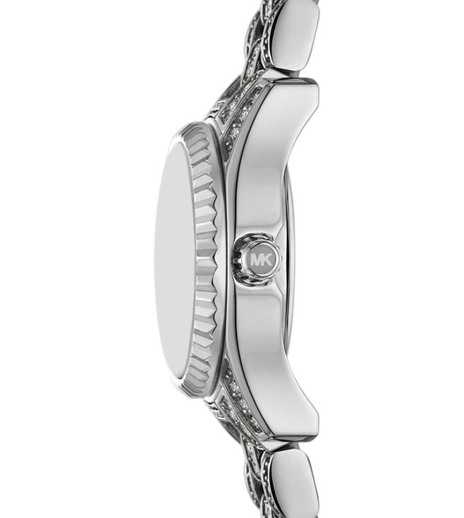 Michael Kors Lexington Womens Silver Stainless Steel Strap Watch-MK4864