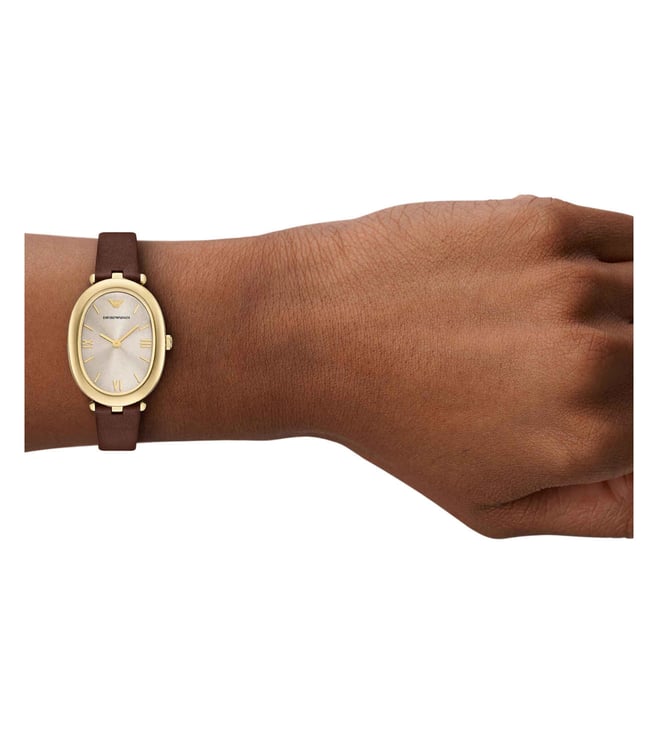 Emporio Armani Sinfonia Brown Leather Womens Watch-AR11708
