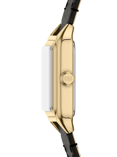 Seiko SWR108P1 Gold-Tone Ladies' Watch - Dark Brown Leather Strap SWR108P1
