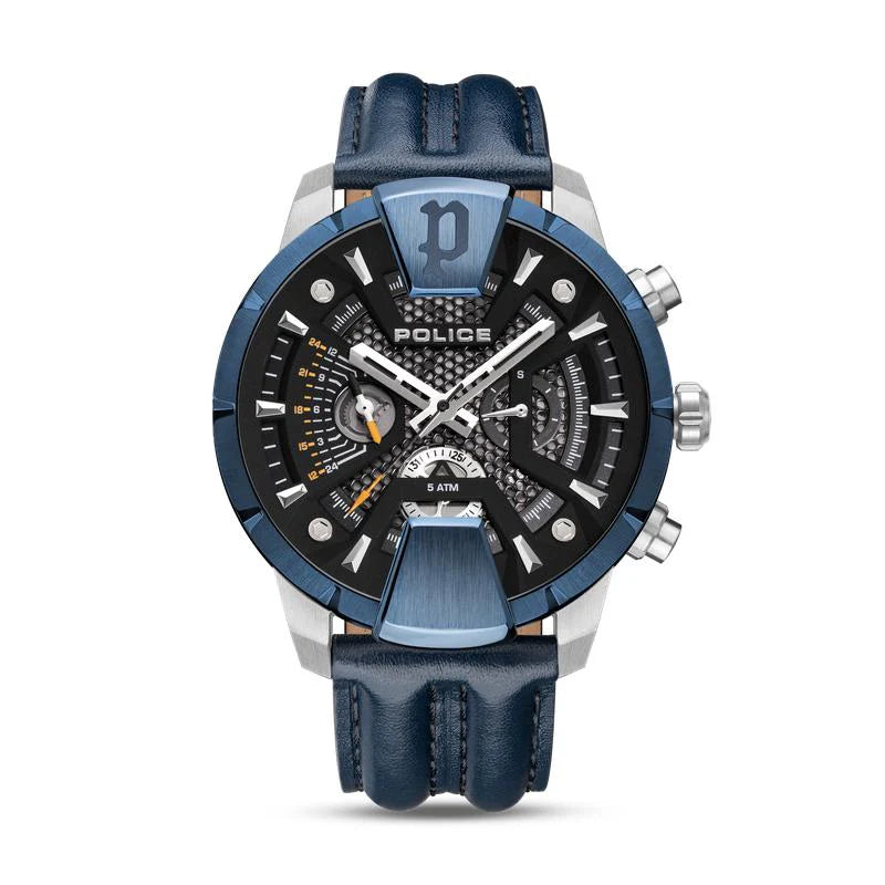 Police Huntley Mens Leather Watch
