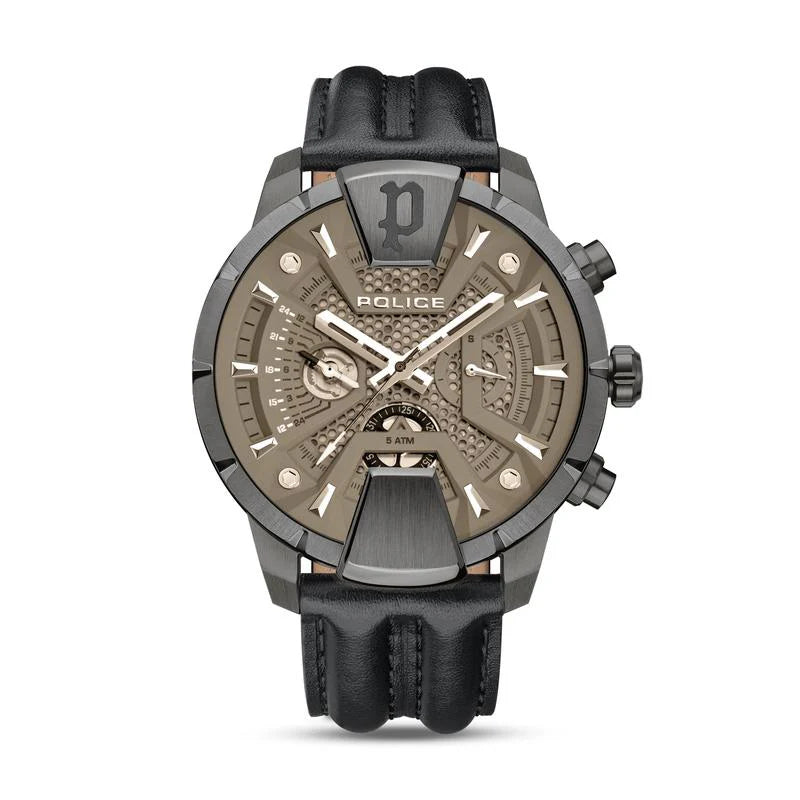 Police Huntley Mens Leather Watch