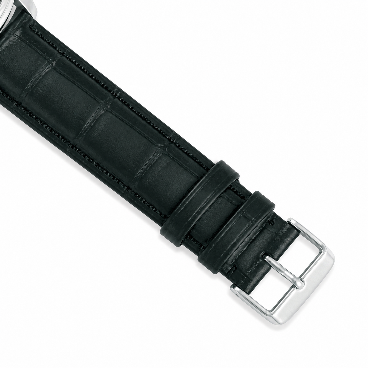 Lorus Mens Sports Chronograph Black Leather Watch-RT341LX9
