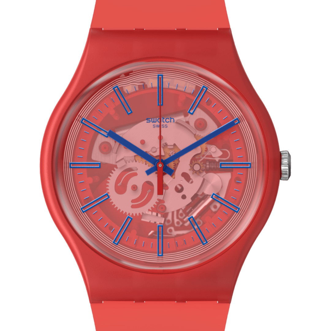 Swatch-Redder Than Red Pay! Red Unisex Rubber Watch-SO29R107-5300