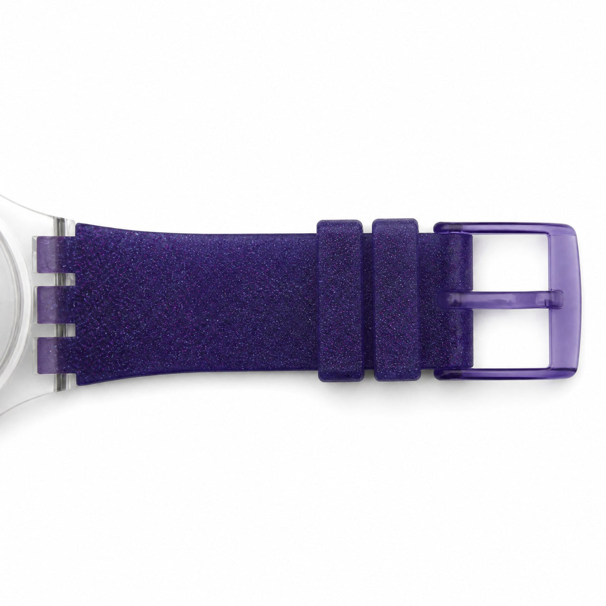 Swatch-Ultraglitter Purple Unisex Rubber Watch-SUOK400 - AI-generated strap view
