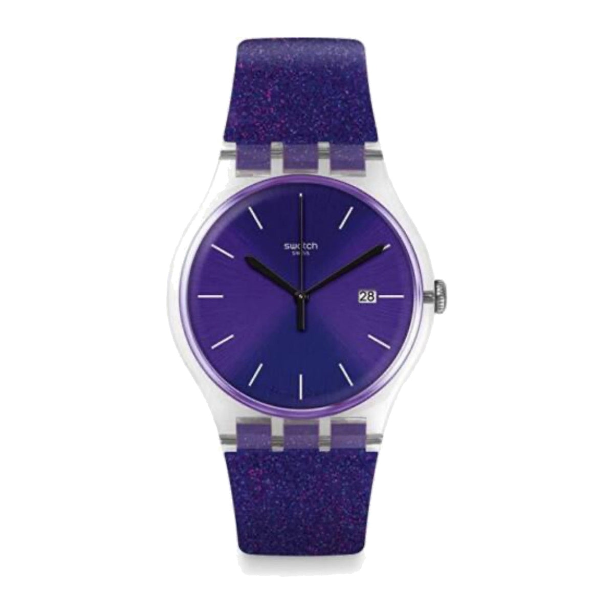 Swatch-Ultraglitter Purple Unisex Rubber Watch-SUOK400