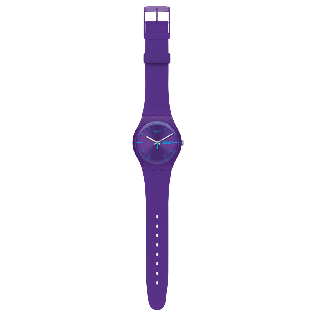 Swatch-Purple Rebel Purple Unisex Rubber Watch-SUOV702