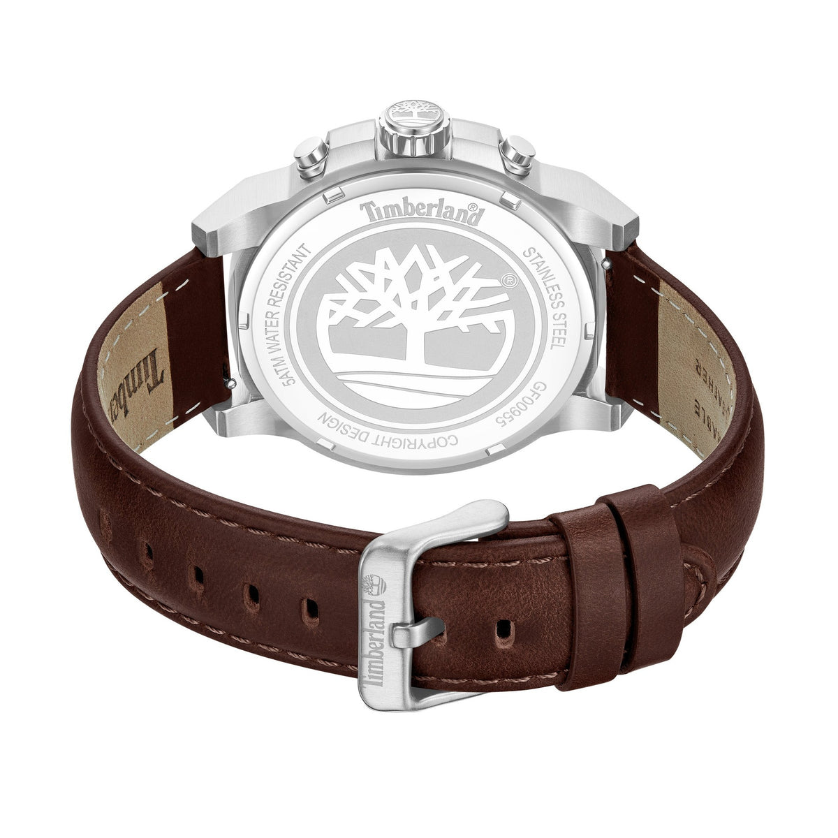 Timberland Fast Strike Mens Brown Leather Strap Watch-TDWGF0095501