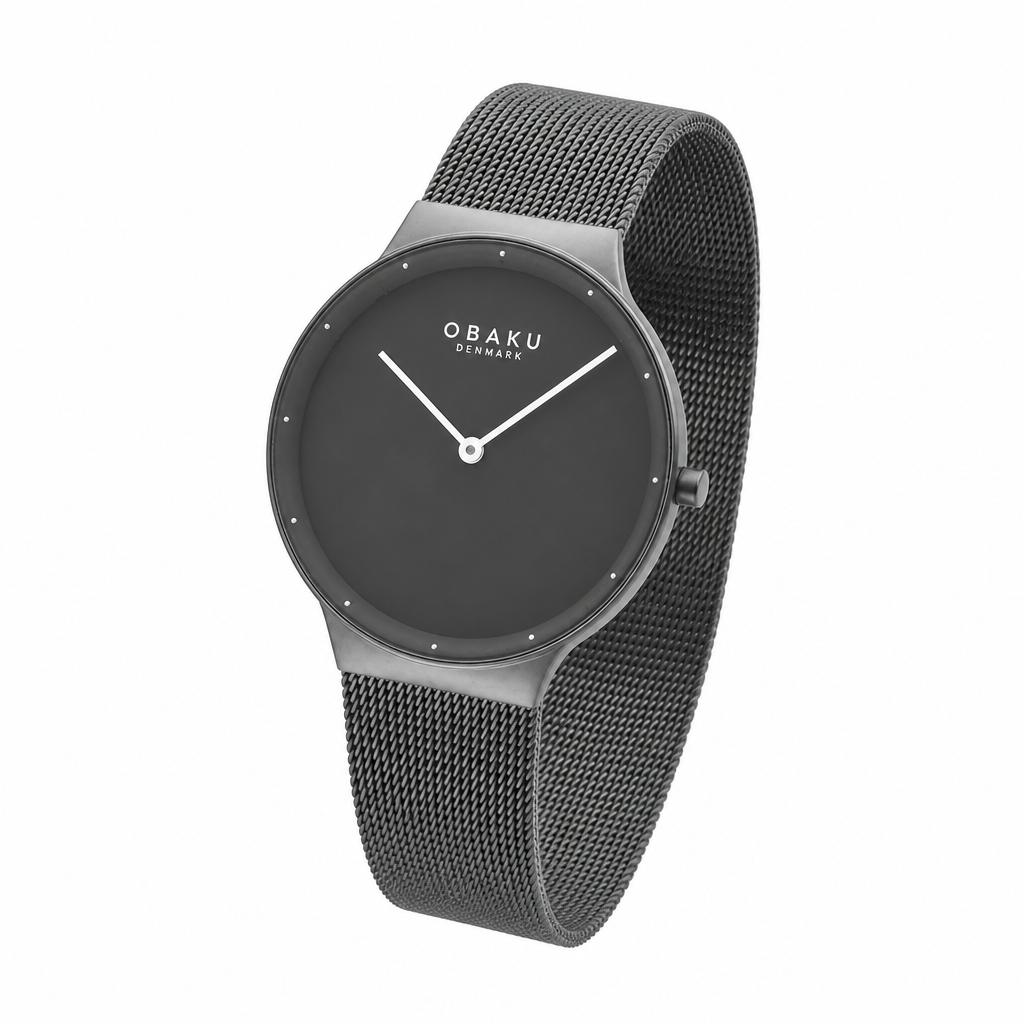 Obaku - Men Grey Stainless Steel Strap Watch - V307LXUUMU