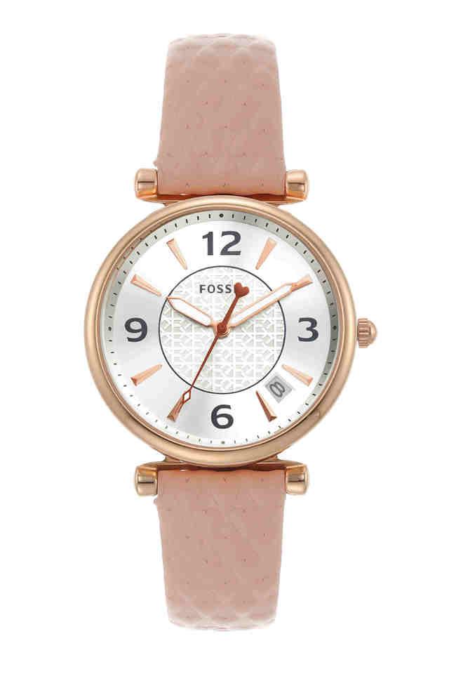 Fossil Women's Carlie Three-Hand Date Blush Leather Watch - ES5269