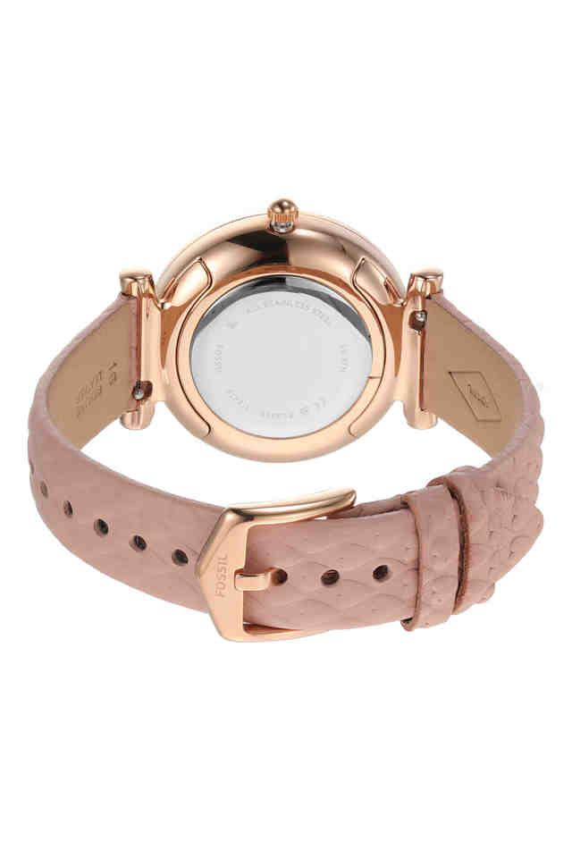 Fossil Women's Carlie Three-Hand Date Blush Leather Watch - ES5269