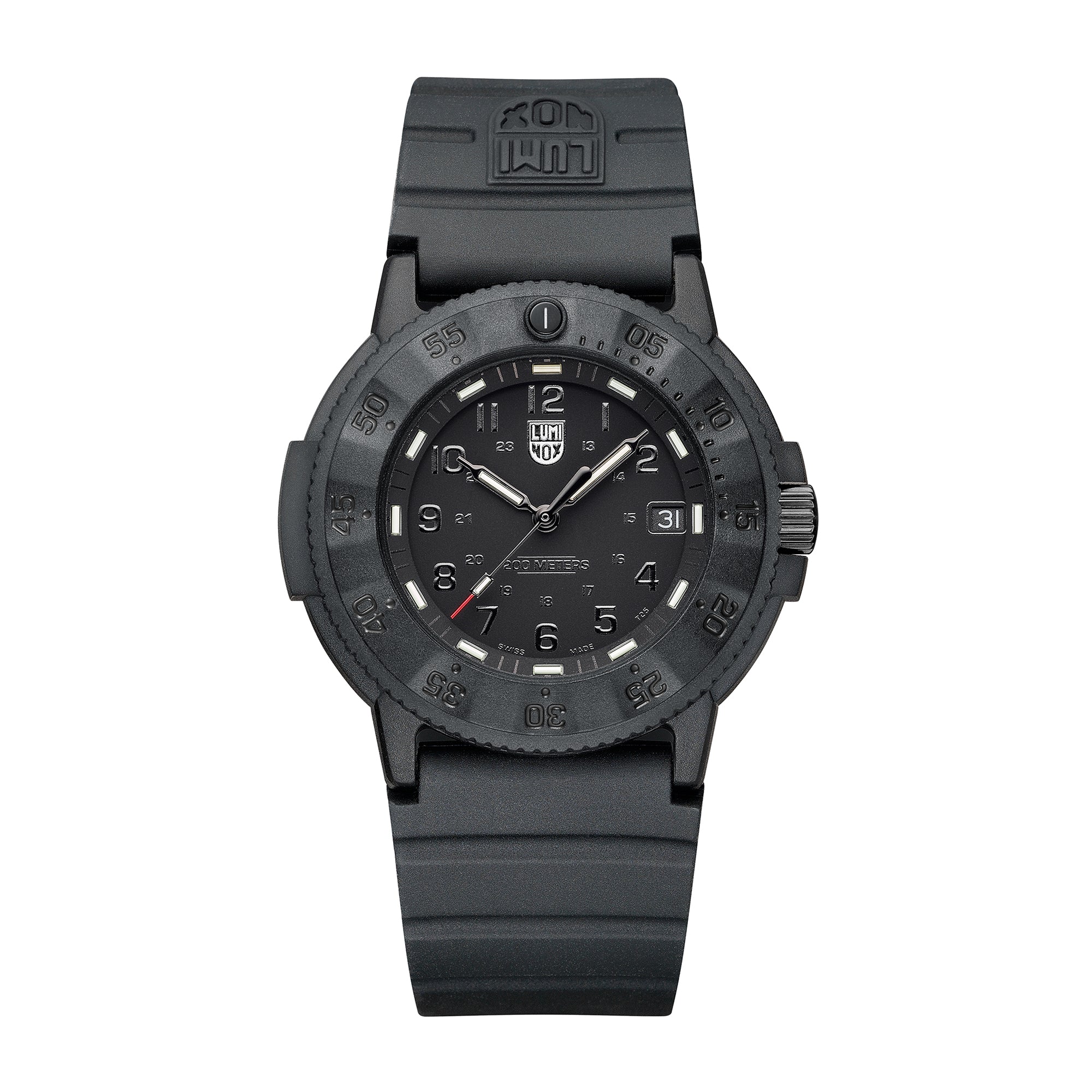 Luminox Mens Black Analogue Rubber Strap Watch