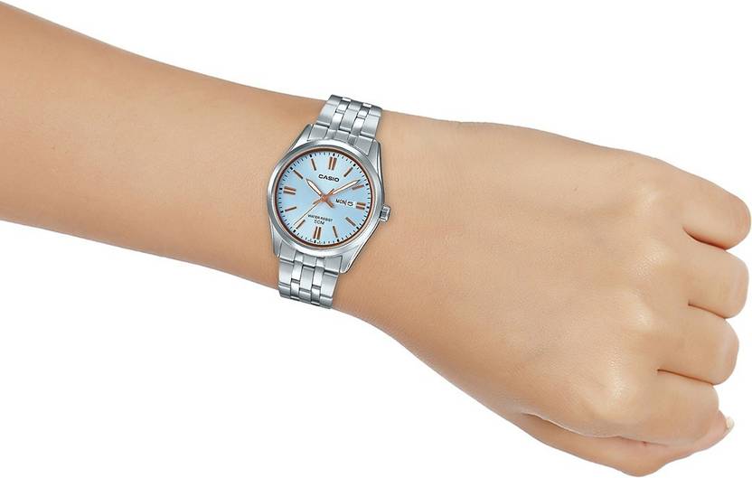 Casio Mens Silver Analogue Metal Strap Watch