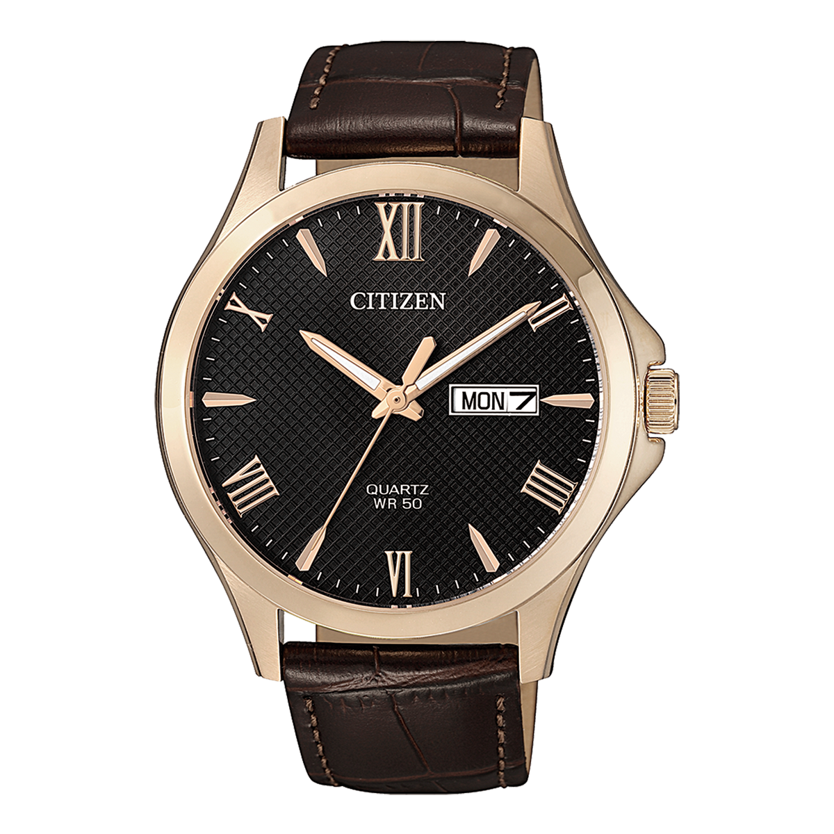 Citizen - Men Brown Leather Strap Watch - BF2023-01H