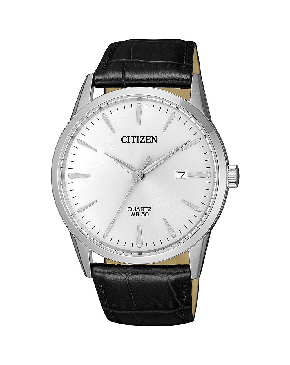 Citizen - Men Black Leather Strap Watch - BI5000-10A