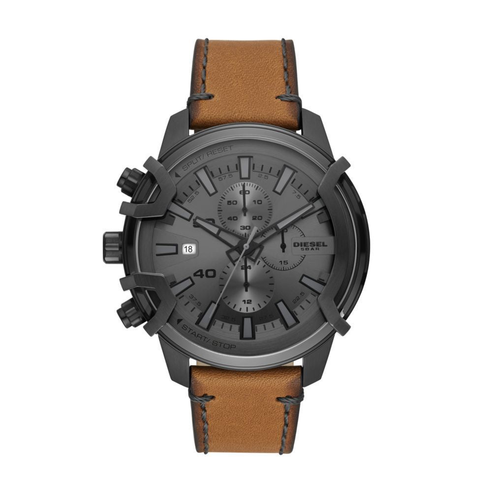 Diesel Griffed Mens Brown Leather Watch-DZ4569