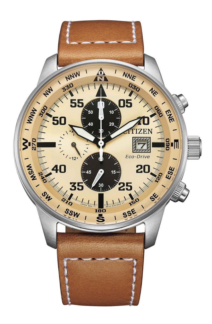 Citizen Brown Leather Men Watch-CA0880-15X