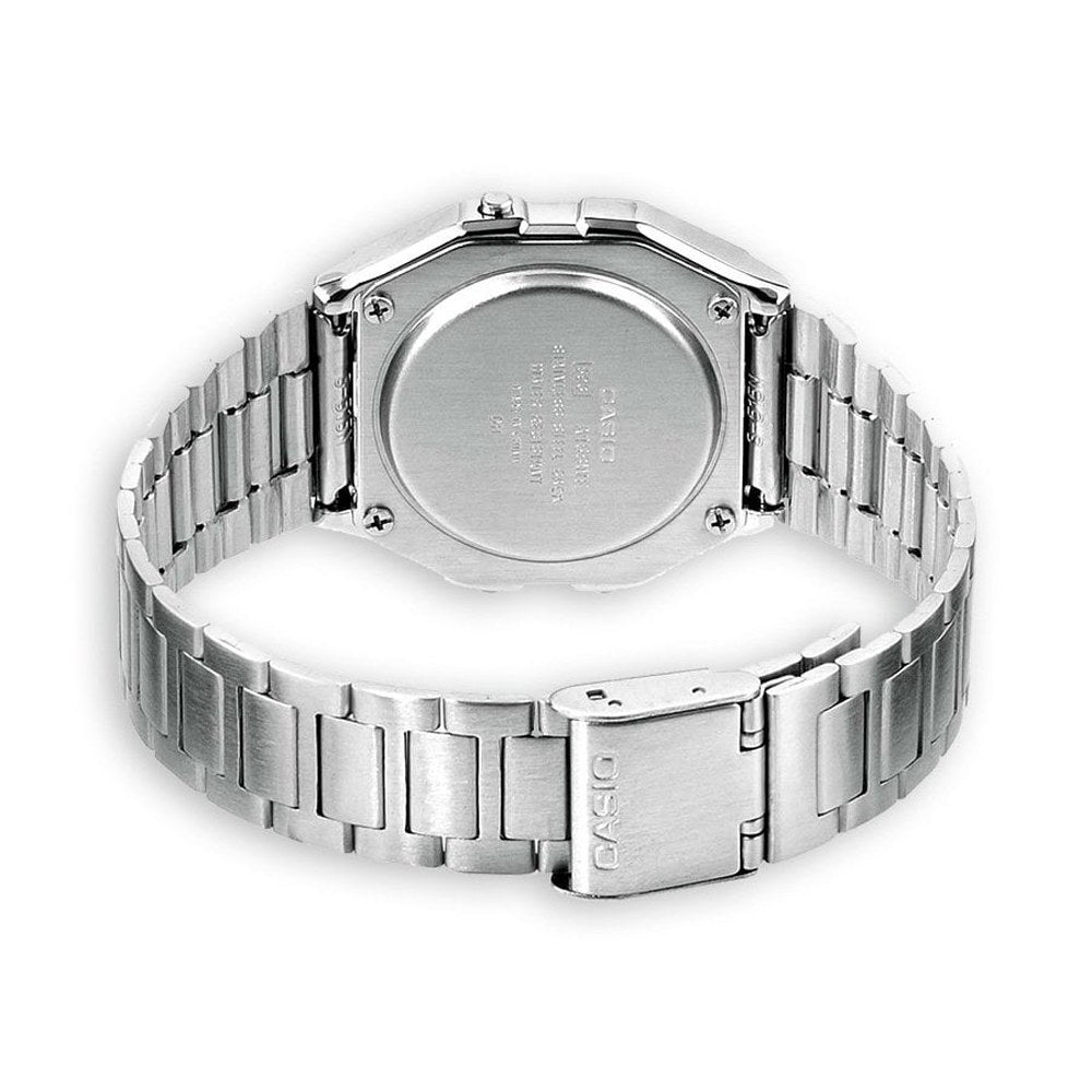 Casio A158WEA-1DF Retro Digital Watch -Stainless Steel Band -Silver&Black