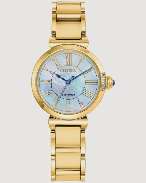 Citizen - Women Gold Stainless Steel Strap Watch - EM1062-57D