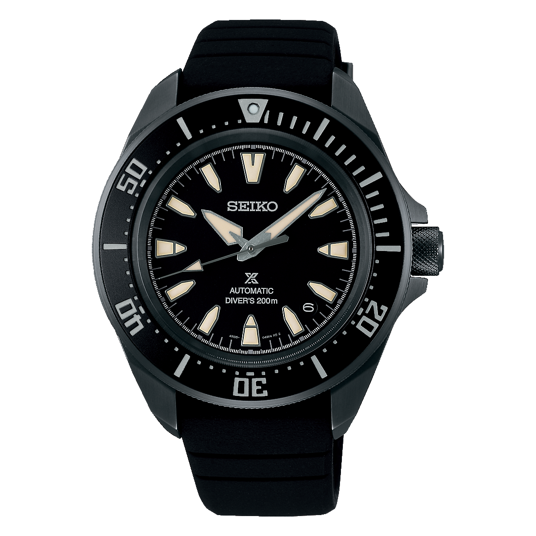 Seiko - Men Black Rubber Strap Watch - SRPL15K1