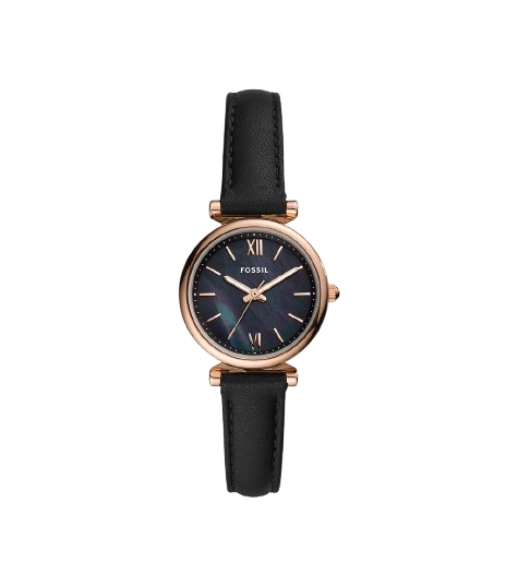 Fossil Carlie Mini Black Leather Women Watch-ES4700
