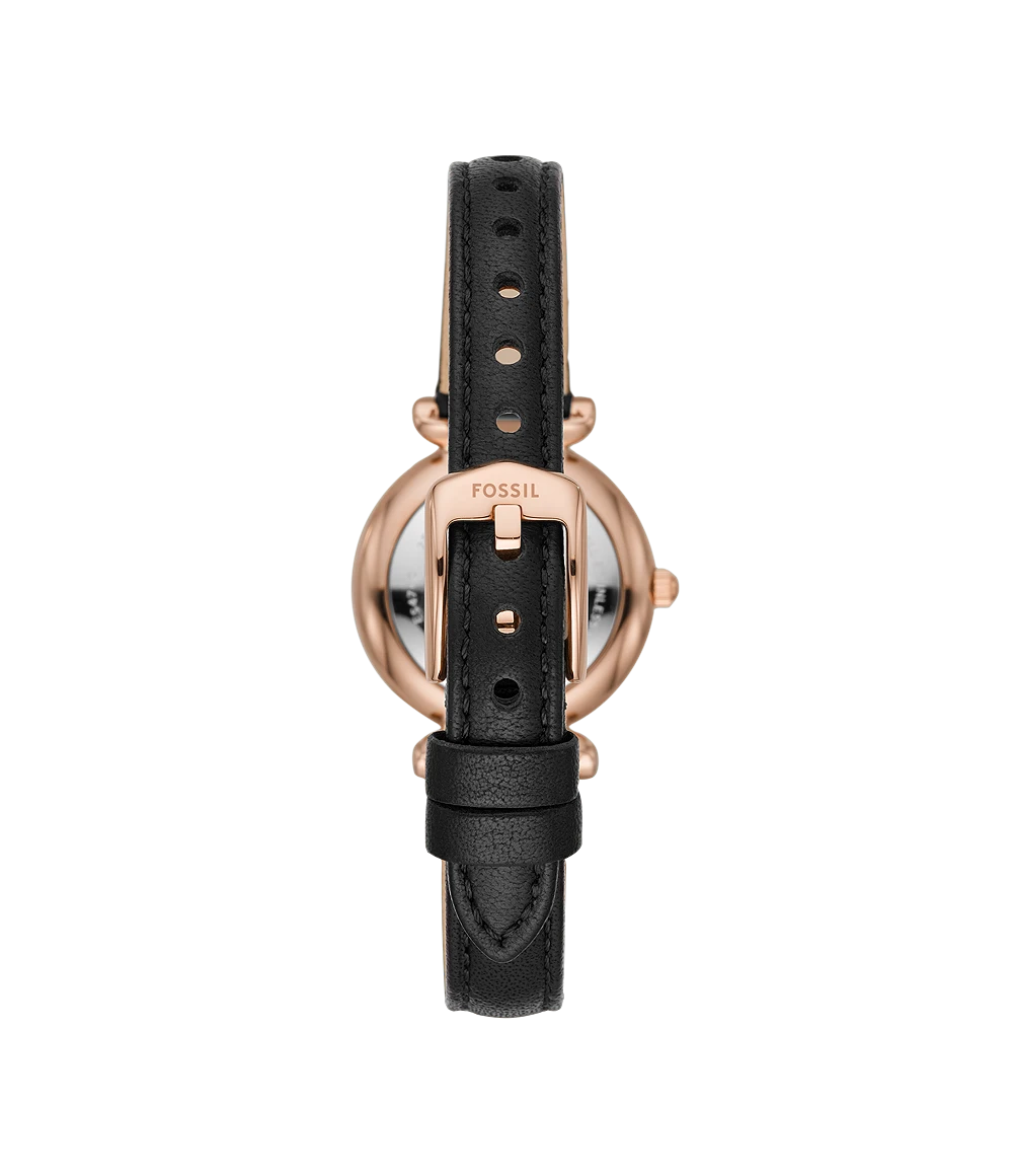 Fossil Carlie Mini Black Leather Women Watch-ES4700