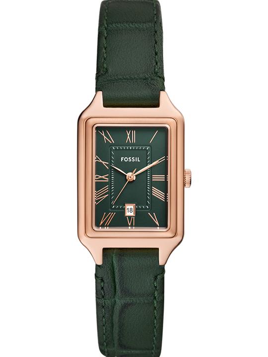 Fossil Raquel Womens Green Leather Watch-ES5366