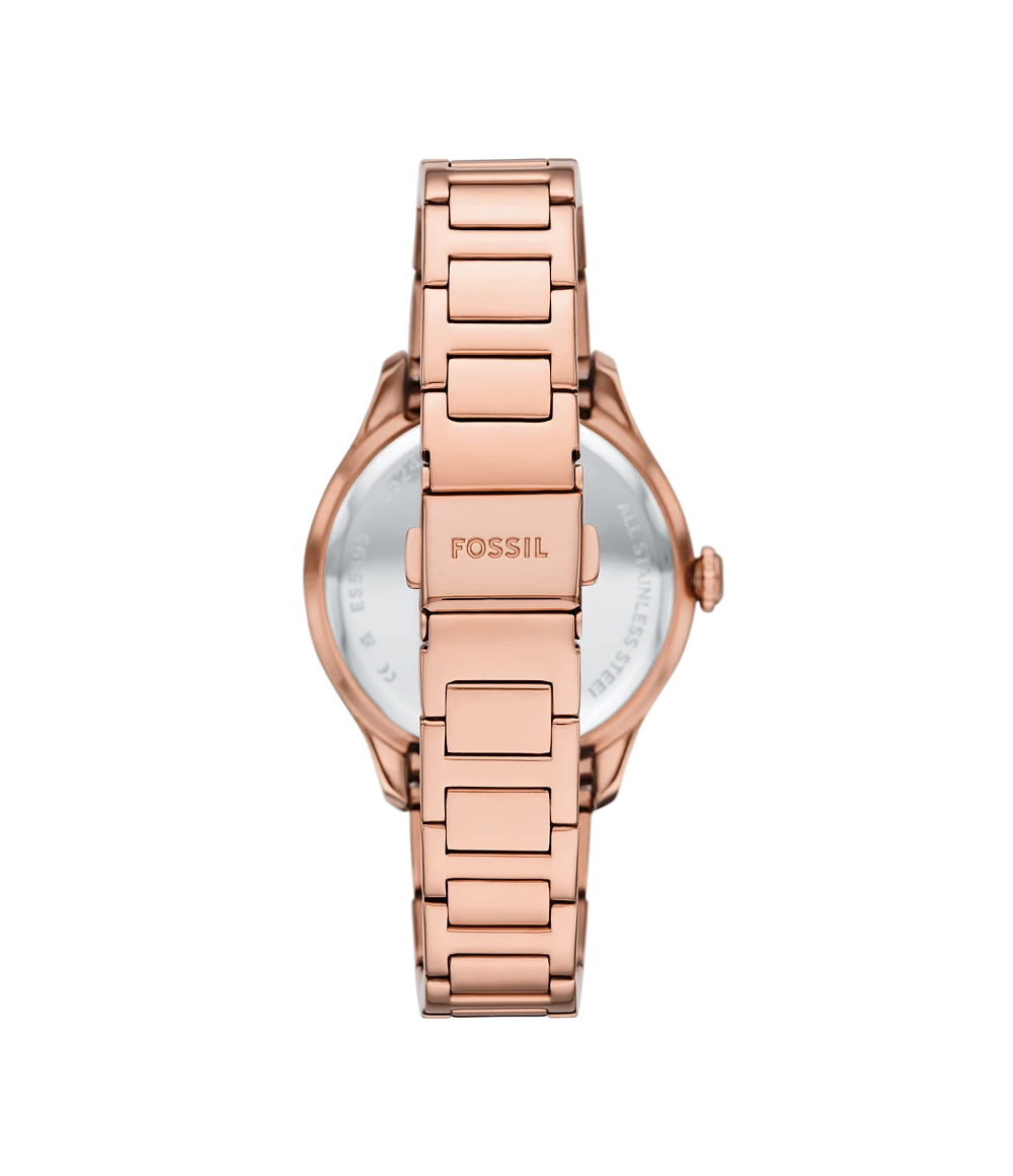 Fossil Gilmore Womens Rose Gold Stainless Steel Strap Watch-ES5394