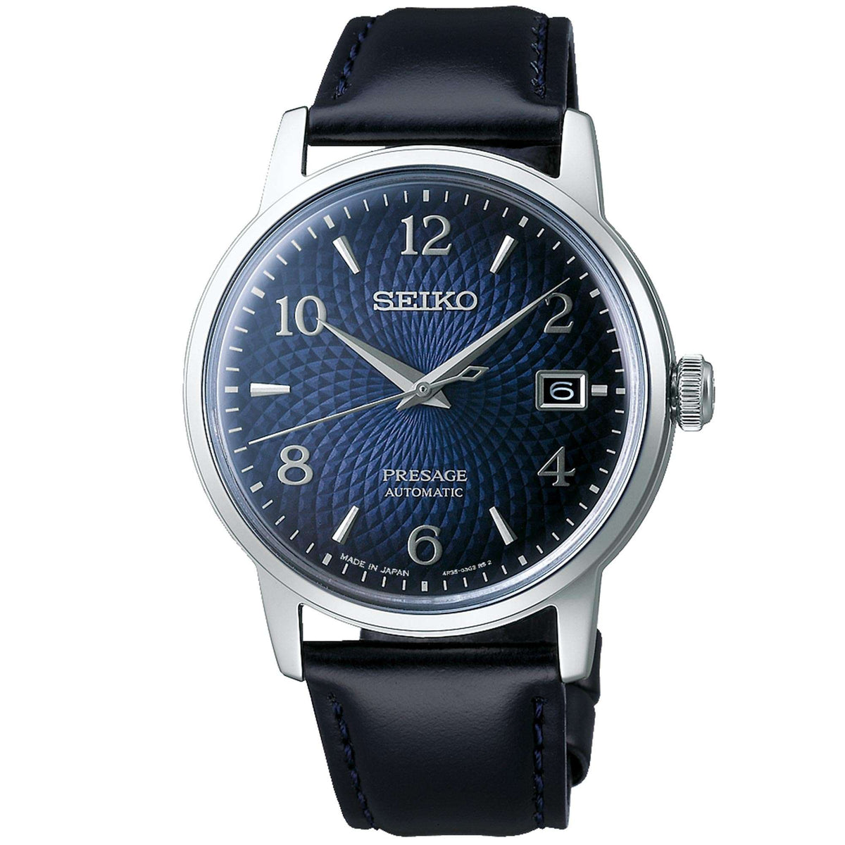 Seiko - Men Blue Leather Strap Watch - SRPE43J1