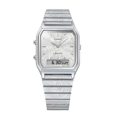 Casio Retro - Womens Metal Strap Silver Digital Watch - AQ-230ELT-7ADR