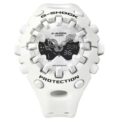 Casio G-Shock - Mens Rubber Strap White Analogue & Digital Watch - GA-V01-7ADR
