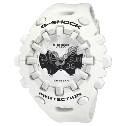 Casio G-Shock - Mens Rubber Strap White Analogue & Digital Watch - GA-V01-7ADR