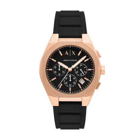 Armani Exchange Sync Black Leather Mens Watch-AX4190