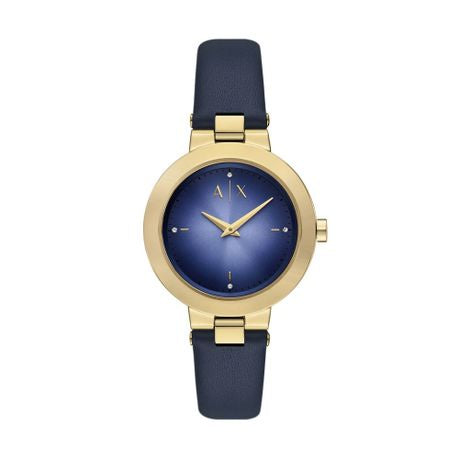 Armani Exchange Jackie Blue Leather Womens Watch-AX5179