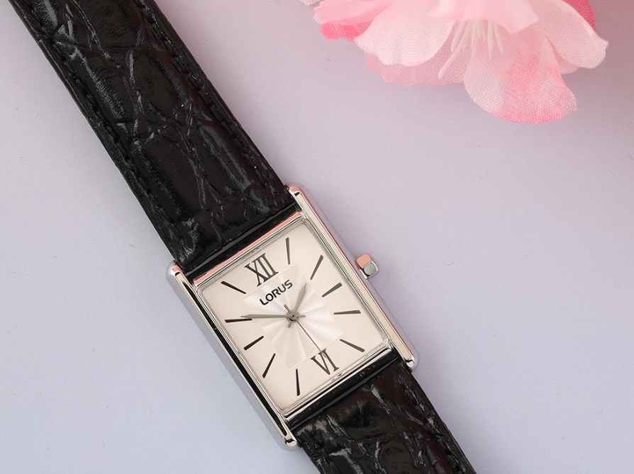 Lorus - Women Black Leather Strap Watch - RH837CX9