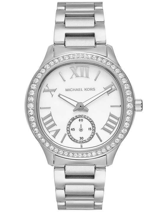 Michael Kors Sage Womens Silver Stainless Steel Watch-MK4807