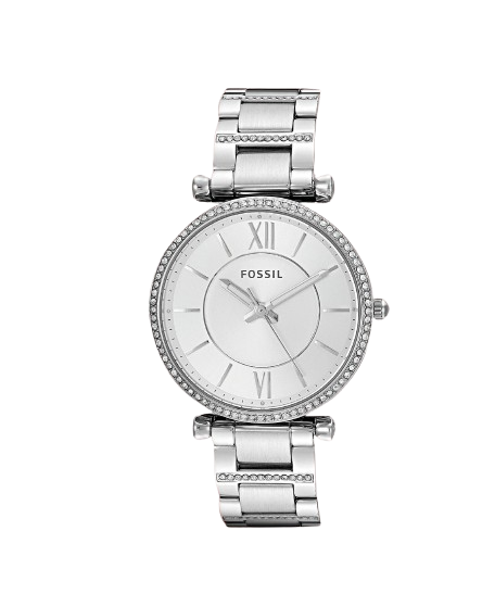 Fossil Carlie Silver Stainless Steel Women Watch-ES4341