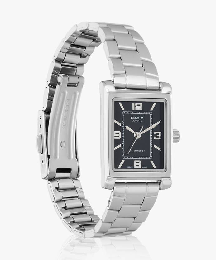 Casio Womens Black Analogue Metal Strap Watch -